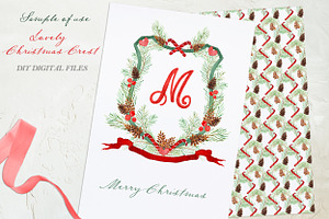 Watercolor Christmas Lovely Crest