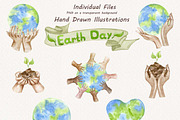 Earth Day Watercolor clipart, a Healthcare Illustration by BarvArt (Thumbnail 2 of 7)