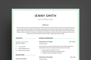 Resume Template Word Modern Clean CV