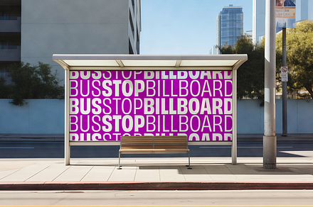 Bus Stop Billboard Mockup PSD