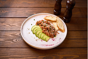 Salmon Tartare with Avocado and, a Food & Drink Photo by wip3out