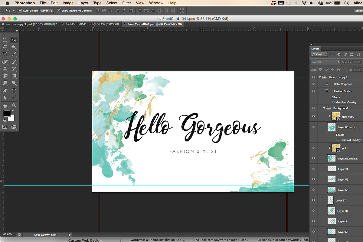 Abstract Water Colour Namecard- ID41, a Business Card Template by AIW SOLUTIONS (Photo 4 of 5)