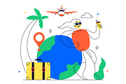 10 Solo Travel Vector Illustration, a Person Illustration by denayunebgt (Thumbnail 4 of 4)