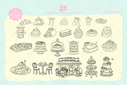 Patisserie Dessert Line Art Clipart, a Decorative Illustration by Blumensdiary (Thumbnail 3 of 7)