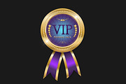 Golden VIP Badge with Purple Ribbons, a Decorative Illustration by PsychocheArt (Thumbnail 2 of 3)