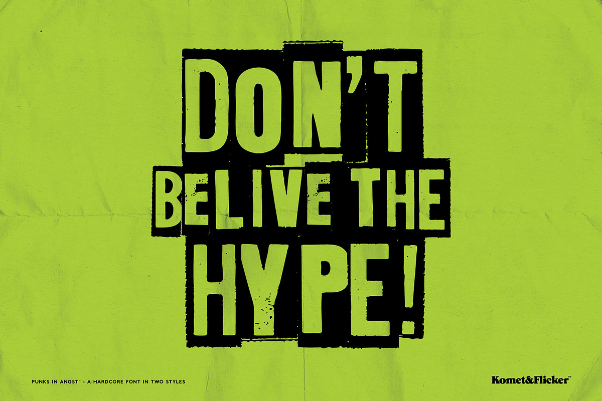 Punks in Angst - A Hardcore Font, a Sans Serif Font by Komet & Flicker (Photo 4 of 15)