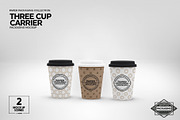 Three Cup Paper Carrier Mockup, a Cups & Container Mockup by INCDesign (Thumbnail 7 of 12)