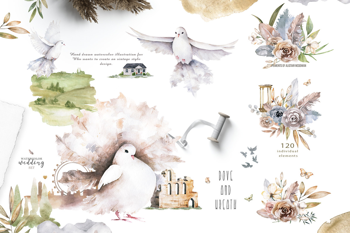 Dove Peace and Love Vibration Set, an Illustration by Ann Art Houze (Photo 11 of 16)