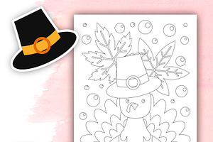 Kitten Thankful Day Coloring Pages