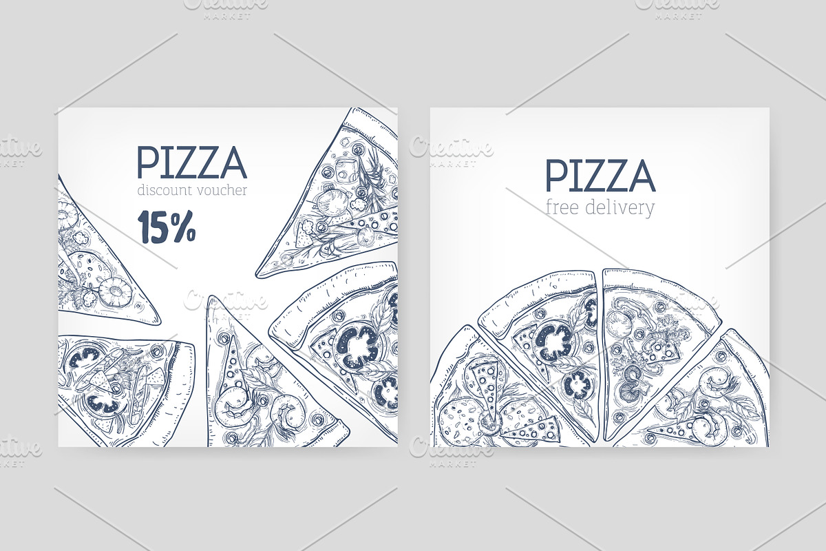 Slices of different pizza types, a Food Illustration by Good Studio (Photo 9 of 19)