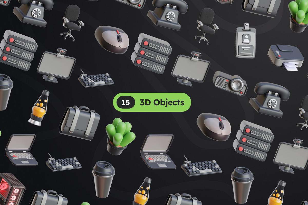 Office Stuff 3D Icons, an Object 3D Model by Rakata Studio (Photo 5 of 7)