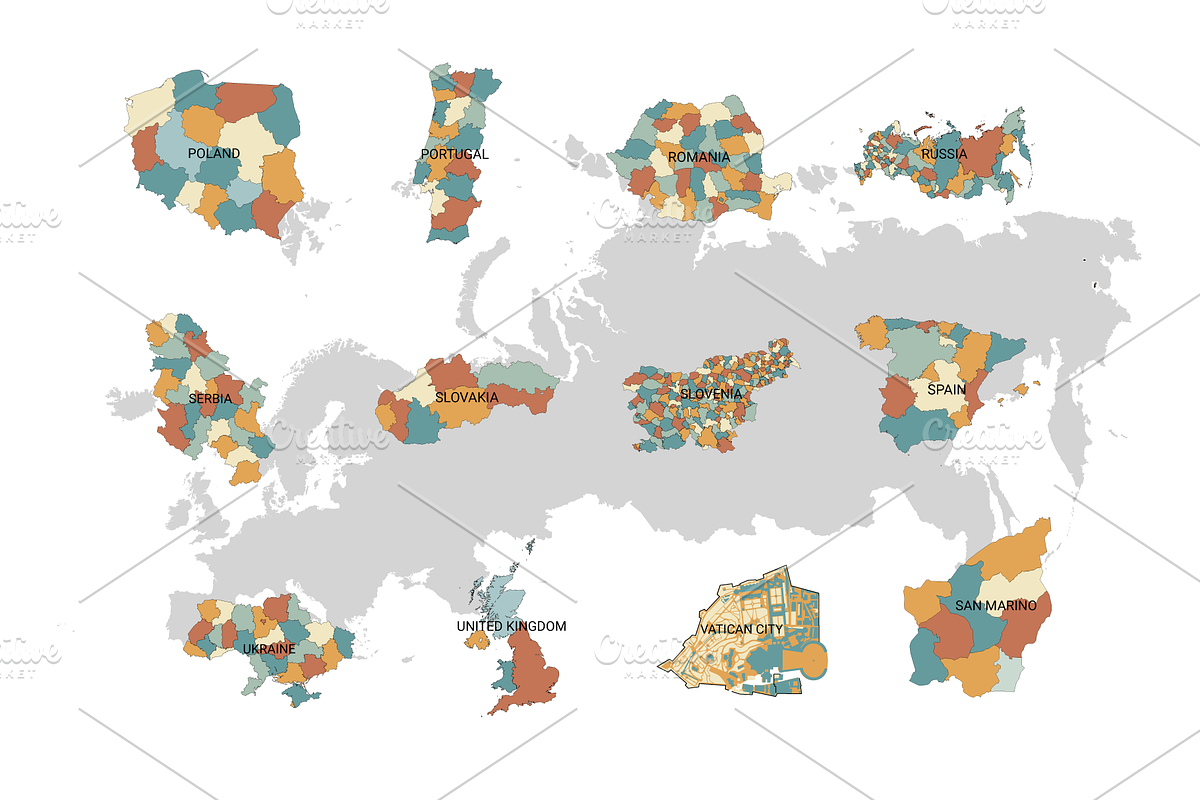 Europe Countries Vector Map, an Object Graphic by Nazim's Shop (Photo 6 of 8)