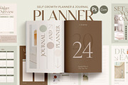 Planner 2024 Self-Growth CANVA PS, a Magazine Template by Eviory (Thumbnail 1 of 27)