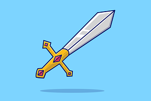 Sword Knight Cartoon Illustration, an Object Illustration by Catalyst Labs
