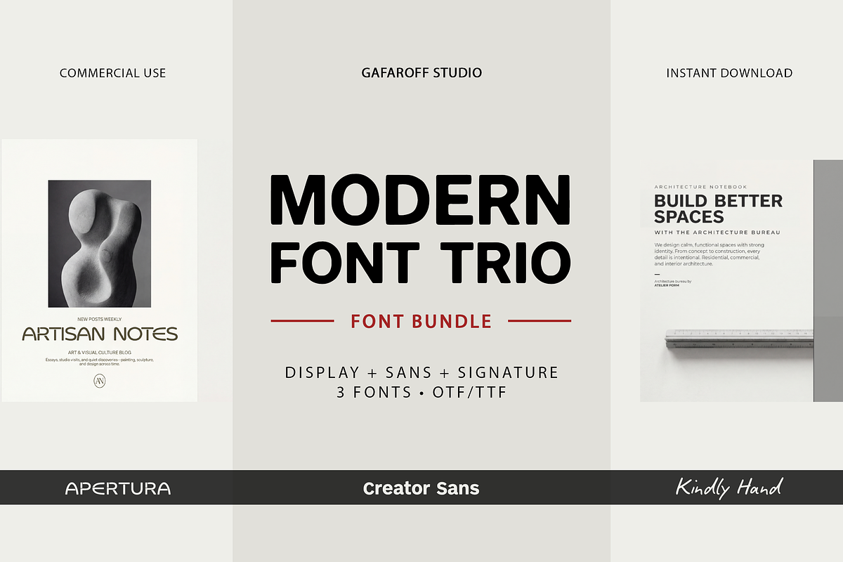 Modern Brand Kit Font Bundle, a Sans Serif Font by gafaroff studio (Photo 1 of 13)
