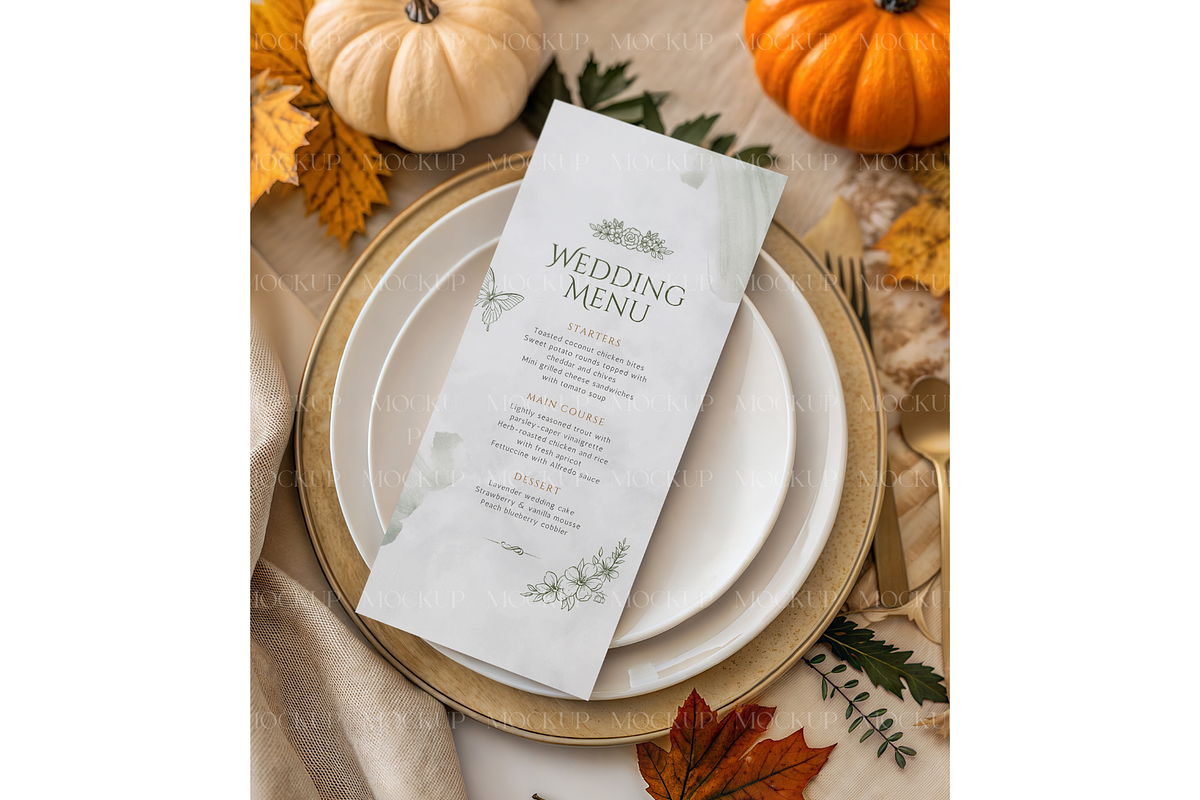 Autumn Leaf Card Menu, a Product Mockup by MockupWizard (Photo 2 of 3)