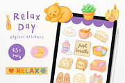 Relax Day Goodnotes Stickers, an Illustration by mimimeow (Thumbnail 1 of 3)
