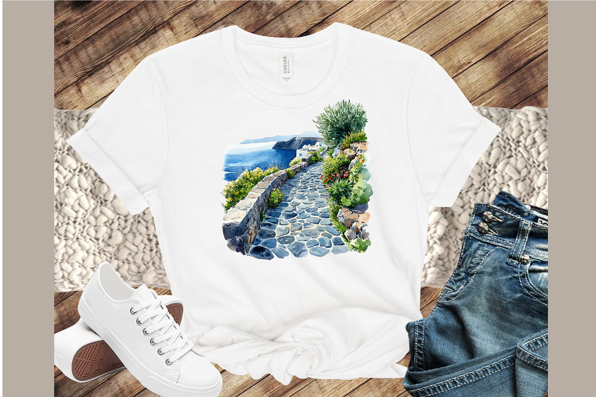 Summer Santorini Vacation Clipart, an Illustration by Sublimation Artist (Photo 4 of 6)