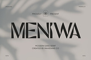 Meniwa – Elegant Modern Sans Serif, a Sans Serif Font by Mahesans Co (Thumbnail 1 of 10)