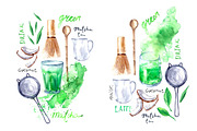Matcha tea poster set, a Food Illustration by katya.bogina (Thumbnail 6 of 7)