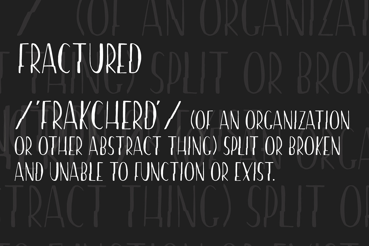 Fractured | Hand drawn Font preview 3