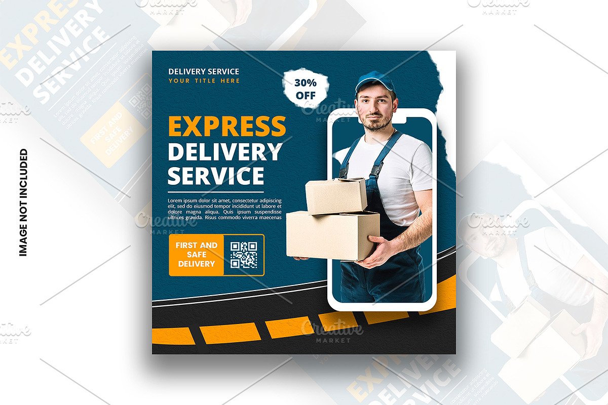Oline product delivery services post, a Social Media Template by graphics city
