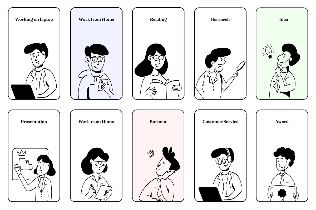 20 UX Illustration - Office Worker, a Work Illustration by Directico Design Kit (Photo 2 of 3)