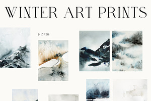 WINTER ART PRINTS - Watercolor