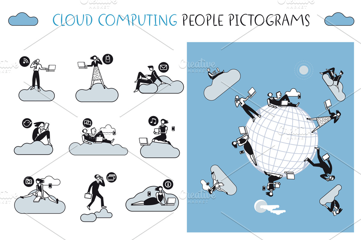 Cloud Computing People Pictograms, a Person Illustration by ÁRTICA