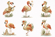 Whimsical Summer Flamingo Clipart, an Illustration by DreamArtGraphic (Thumbnail 7 of 8)
