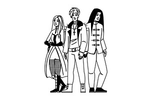 aesthetic goth band vector, a Person Illustration by pikepicture