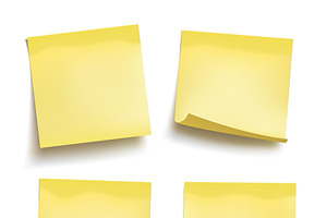 Four yellow sticky notes