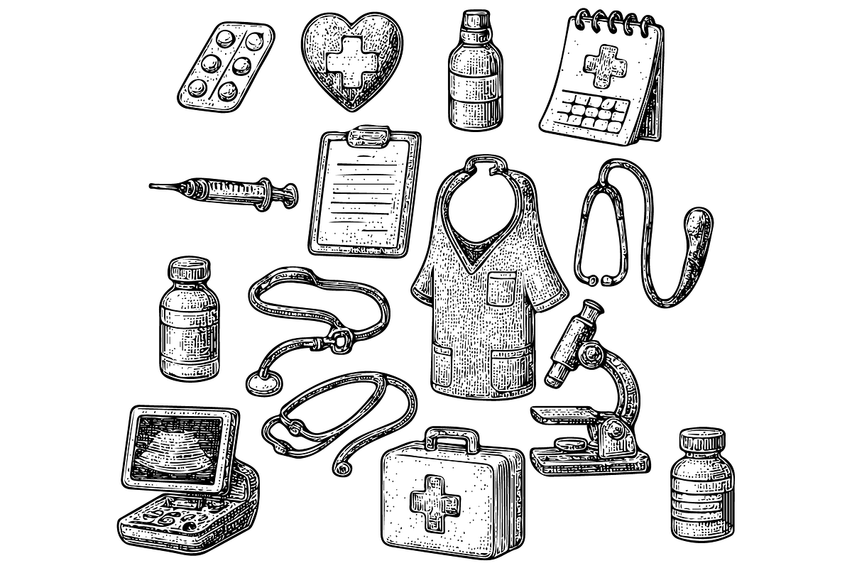 Medical Tools and Equipment Set, an Object Graphic by RT Studio