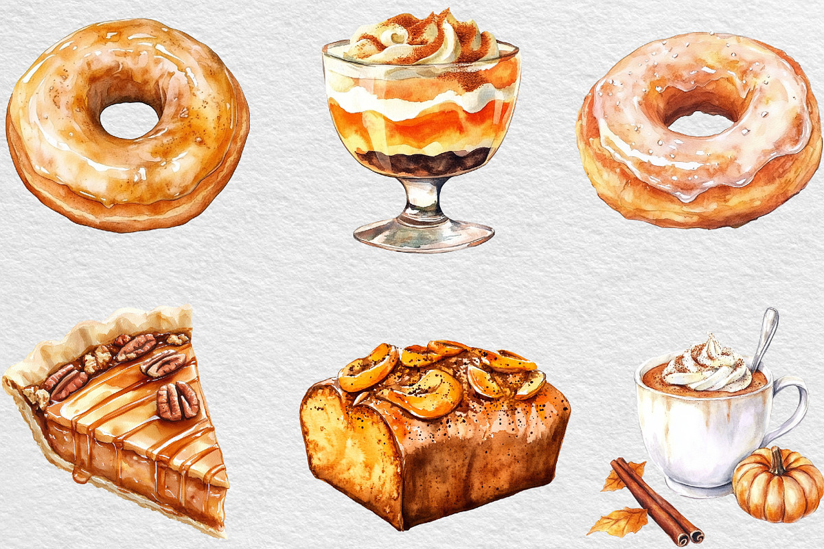 Autumn Dessert Sublimation Clipart, an Illustration by Black Bird Studio (Photo 6 of 6)