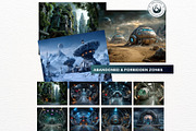 Sci-Fi Backdrops Digital Papers, a Decorative Illustration by ThatsDesignArt (Thumbnail 12 of 14)