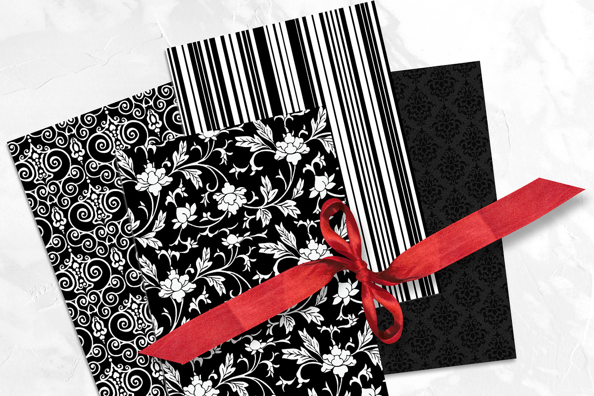 Black And White Damask Backgrounds preview 3
