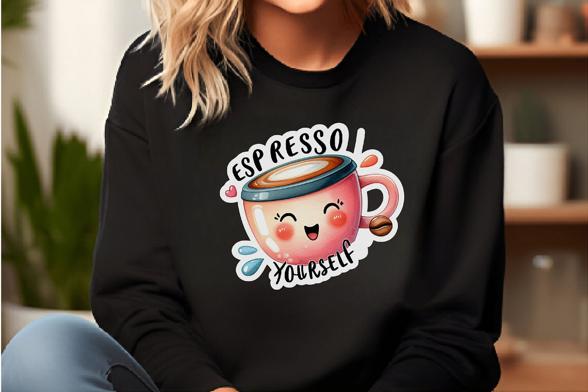 Funny, Espresso Your Self Sticker, an Illustration by DreamCafeArt (Photo 3 of 7)