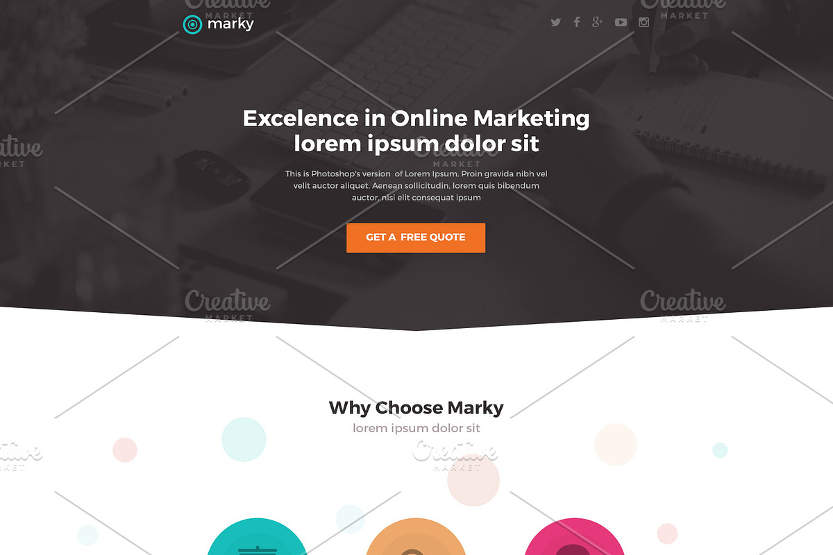 Marky - PSD Marketing Landing Page, a Landing Page Template by Rafael Oliveira (Photo 4 of 5)