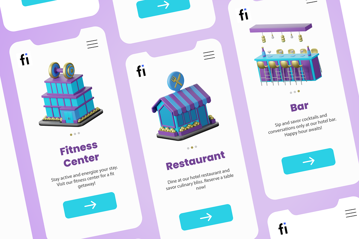 3D Hotel Icons, a Scene 3D Model by Flat Icons (Photo 7 of 8)