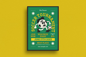 Retro Trendy Soccer Tournament Flyer, a Flyer Template by Guuver