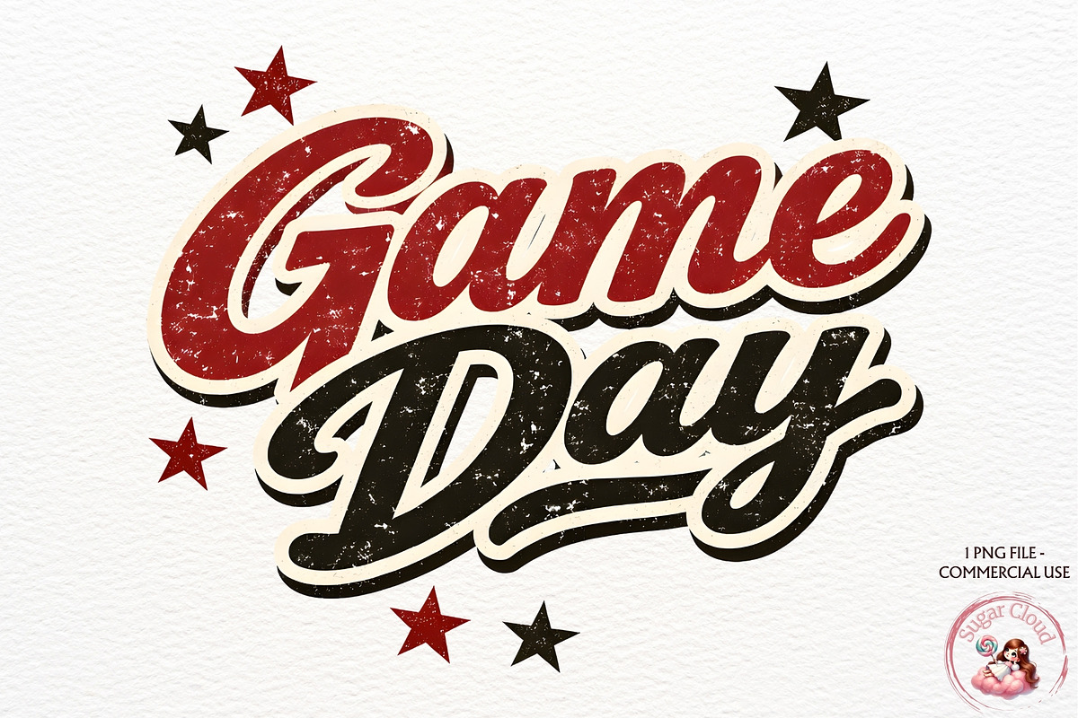 Retro Game Day PNG Tshirt Sports, a Sport Illustration by SugarCloudStudioArt (Photo 1 of 6)