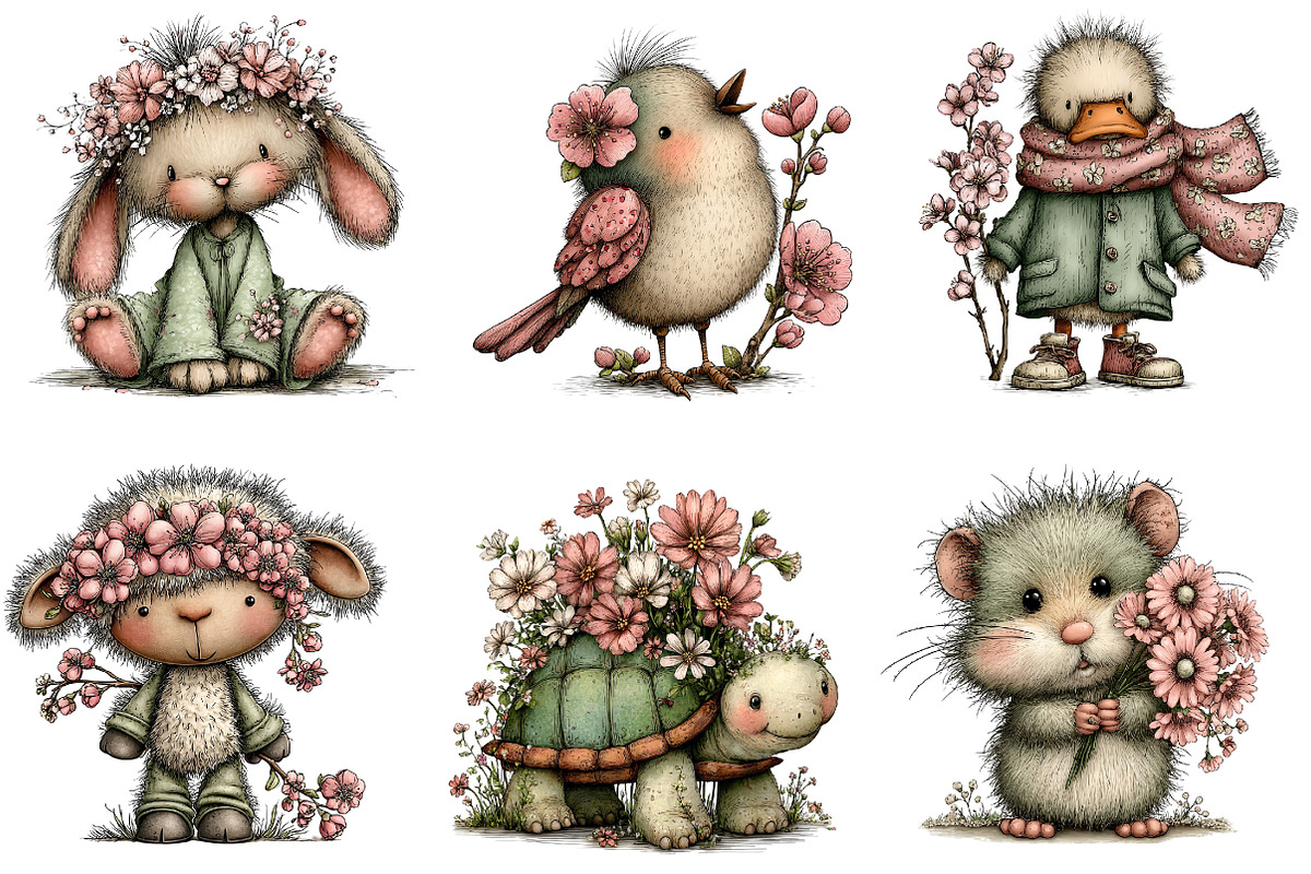 Whimsical Spring Animals Clipart, an Illustration by Dream Creation (Photo 2 of 7)