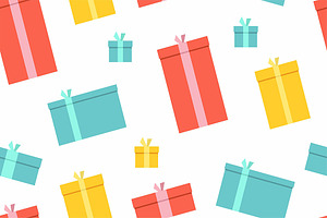 Seamless Patterns Of Gift Boxes