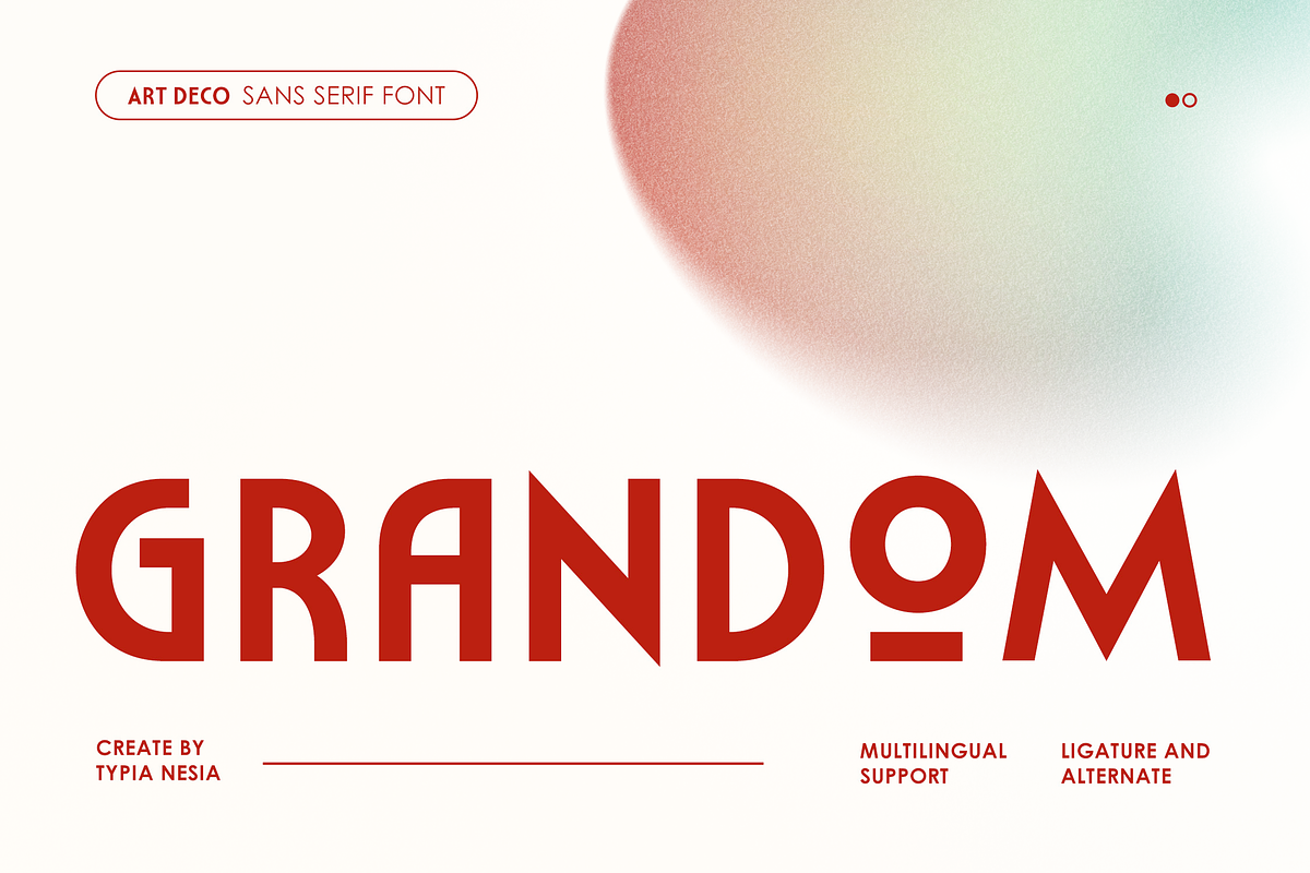 Grandom - Bold Modern Art Deco Font, a Sans Serif Font by Typia Nesia (Photo 1 of 11)