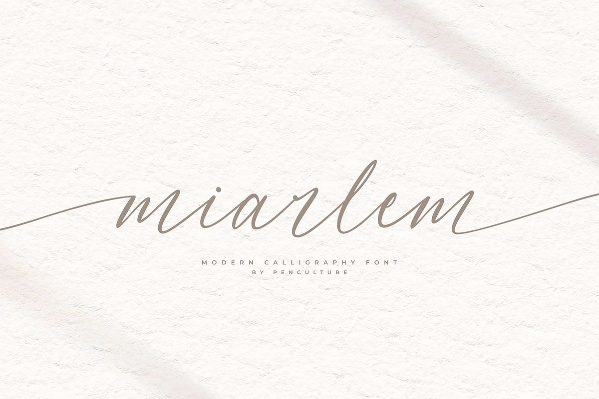 Miarlem - A Modern Calligraphy Font, a Script Font by Pen Culture (Photo 1 of 10)