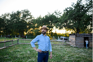 A portrait of mature man farmer, a Person Photo by HalfPoint