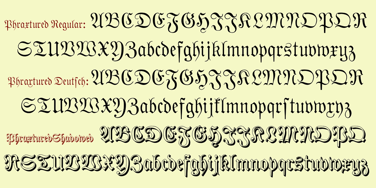 Phraxtured, a Blackletter Font by Ingrimayne Type (Photo 5 of 6)