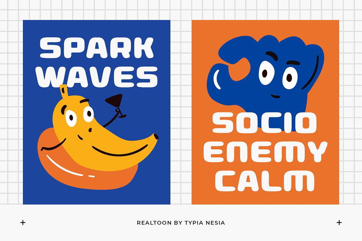 Realtoon - Square Bold Sans Serif, a Sans Serif Font by Typia Nesia (Photo 5 of 13)