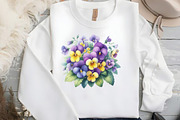 Spring Viola Flowers Sublimation, an Illustration by DreamCafeArt (Thumbnail 4 of 5)