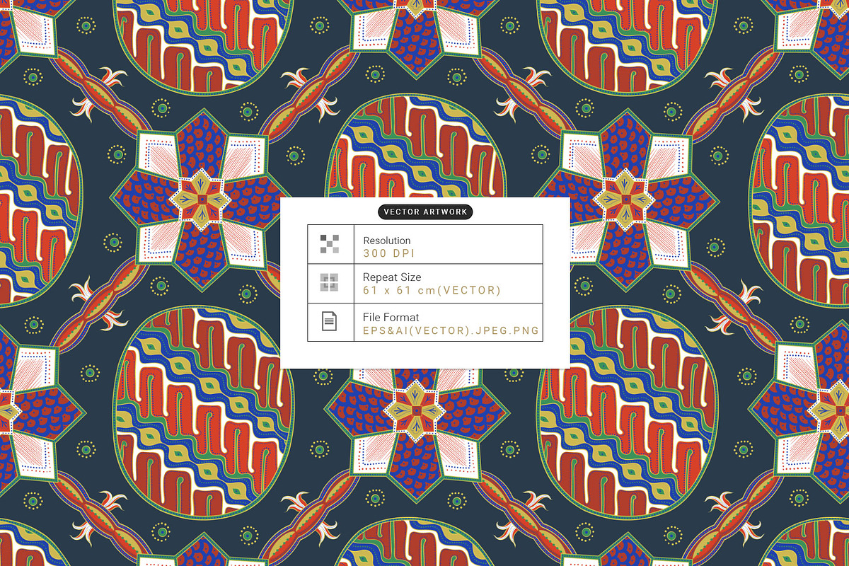 Nusari, Luxury Mod Batik-Vector Art!, a Pattern Graphic by TSTUDIO (Photo 3 of 14)
